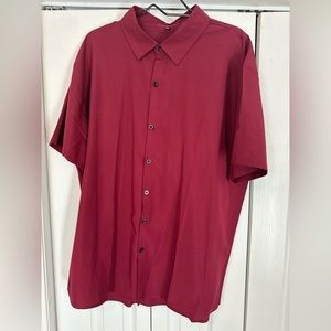 Shein Men's Shirt Polyester 3XL Burgundy